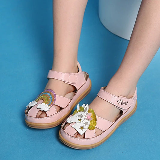 Girls Pastel Dressy Unicorn Sandals