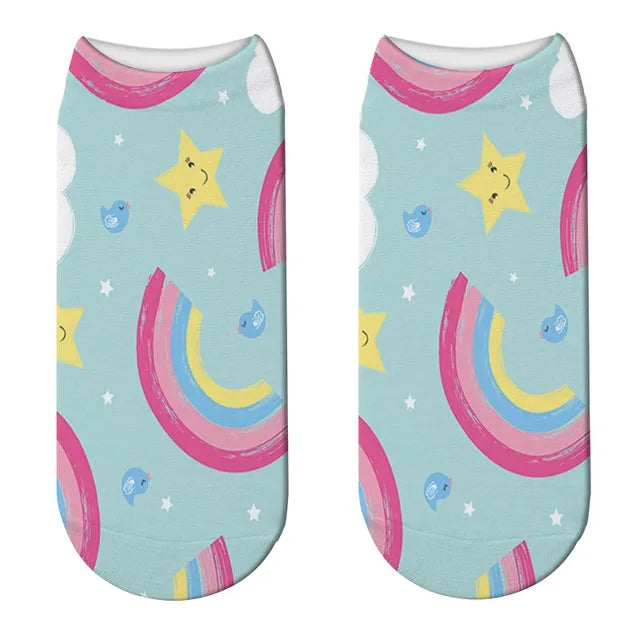 Short Rainbow Cloud Socks