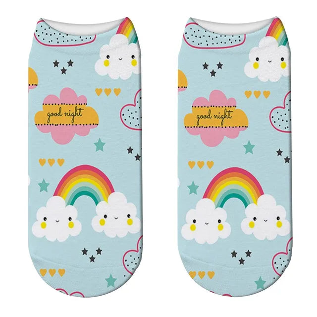 Short Rainbow Cloud Socks