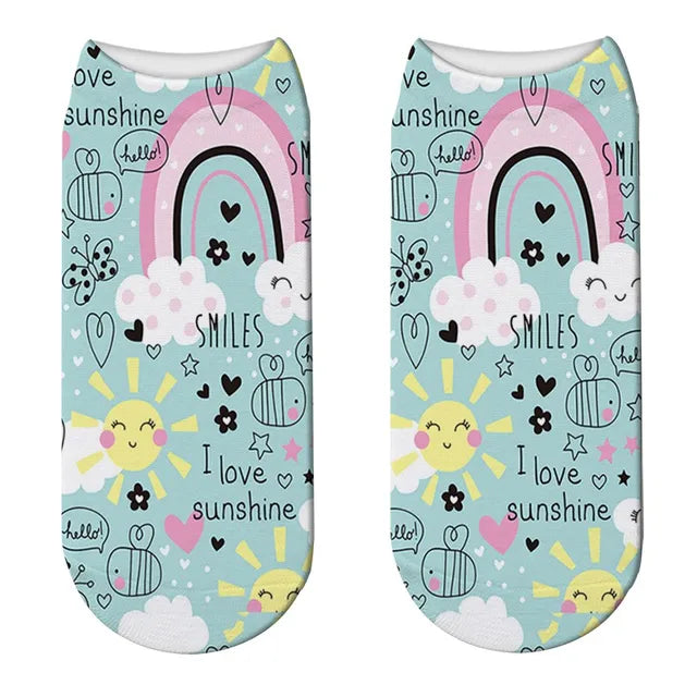 Short Rainbow Cloud Socks