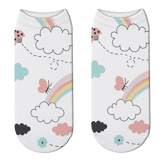 Short Rainbow Cloud Socks