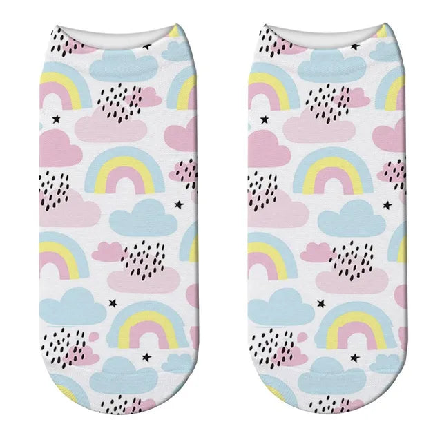 Short Rainbow Cloud Socks