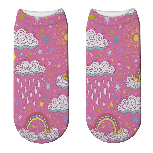 Short Rainbow Cloud Socks