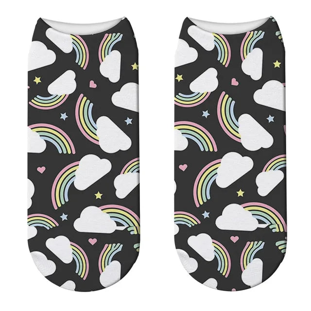 Short Rainbow Cloud Socks