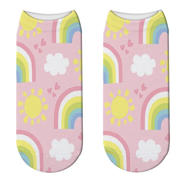 Short Rainbow Cloud Socks