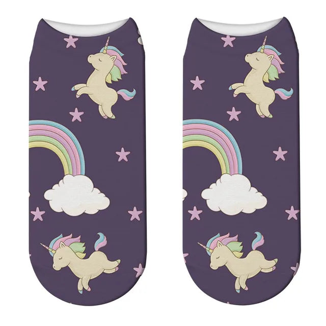 Short Rainbow Cloud Socks