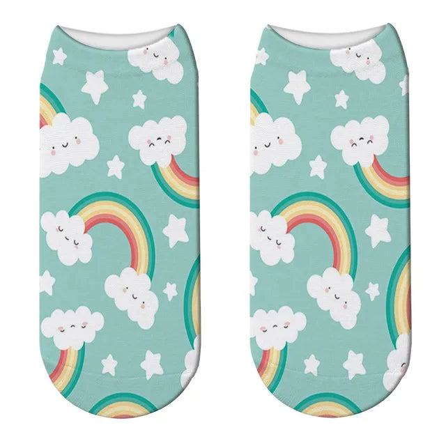 Short Rainbow Cloud Socks