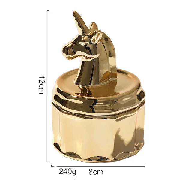 Ceramic Unicorn Jewelry box
