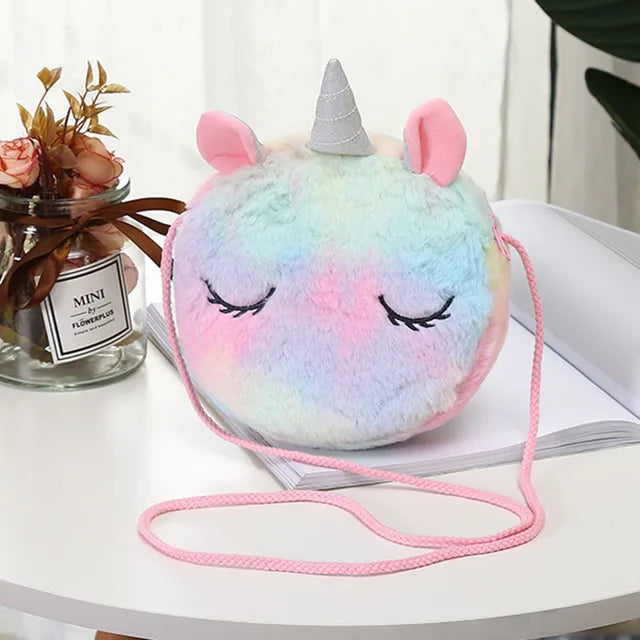Fluffy Unicorn Shoulder Purse