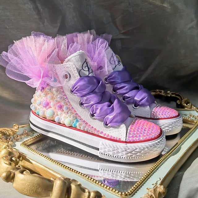 Unicorn Pearly Bling High-Top Sneakers