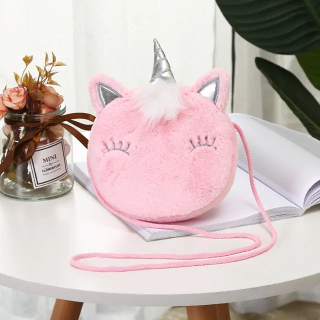 Fluffy Unicorn Shoulder Purse