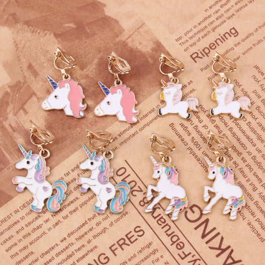 Girls Unicorn Clip-On Earrings