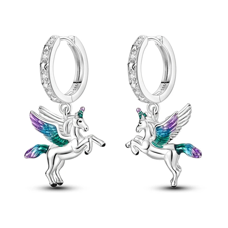 Flying Unicorn Huggy-Hoop Earrings