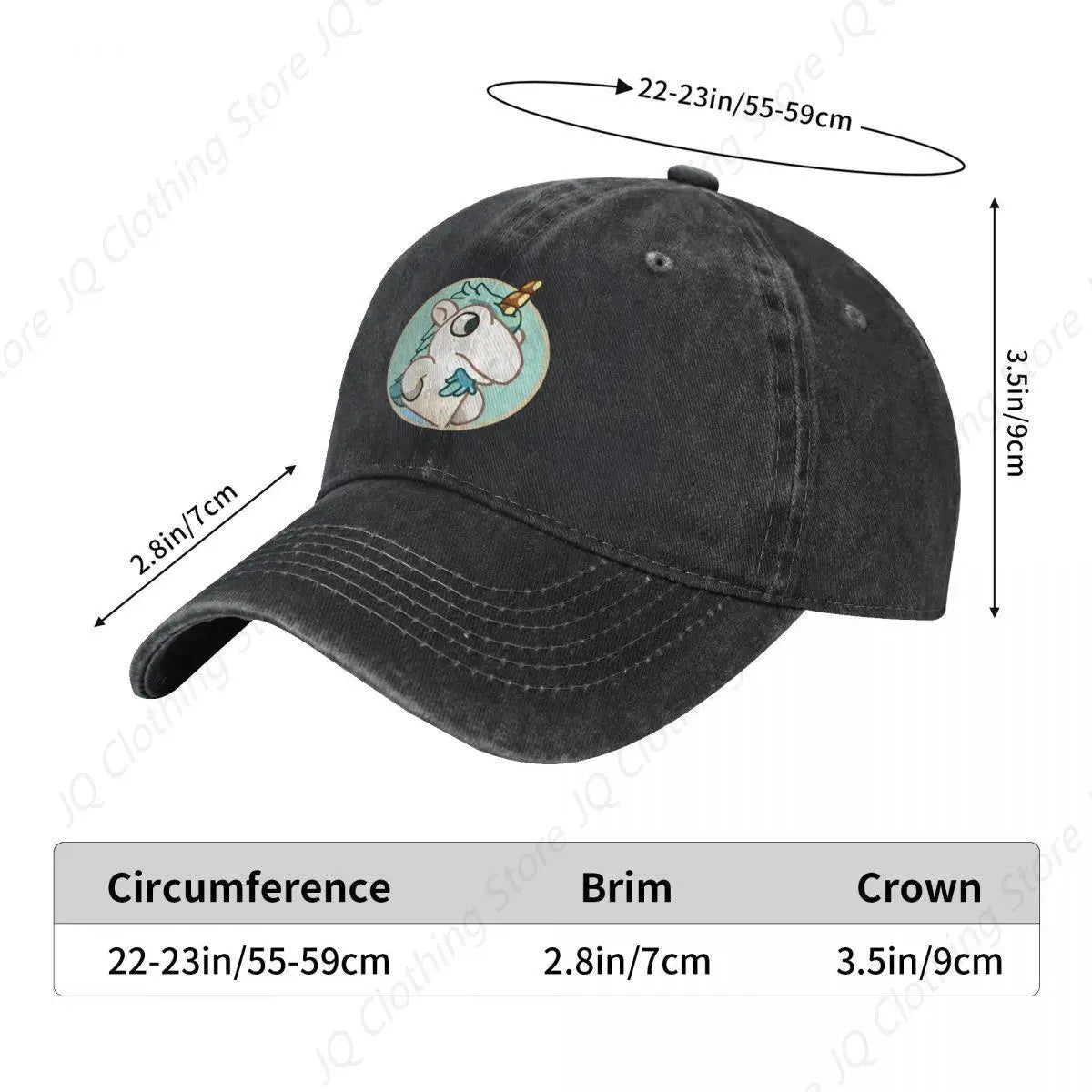 Sassy Unicorse Bluey Adjustable Baseball Cap