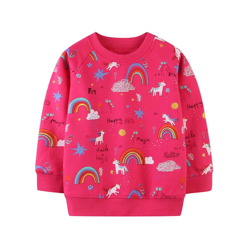 Girls Hot Pink Unicorn Sweater