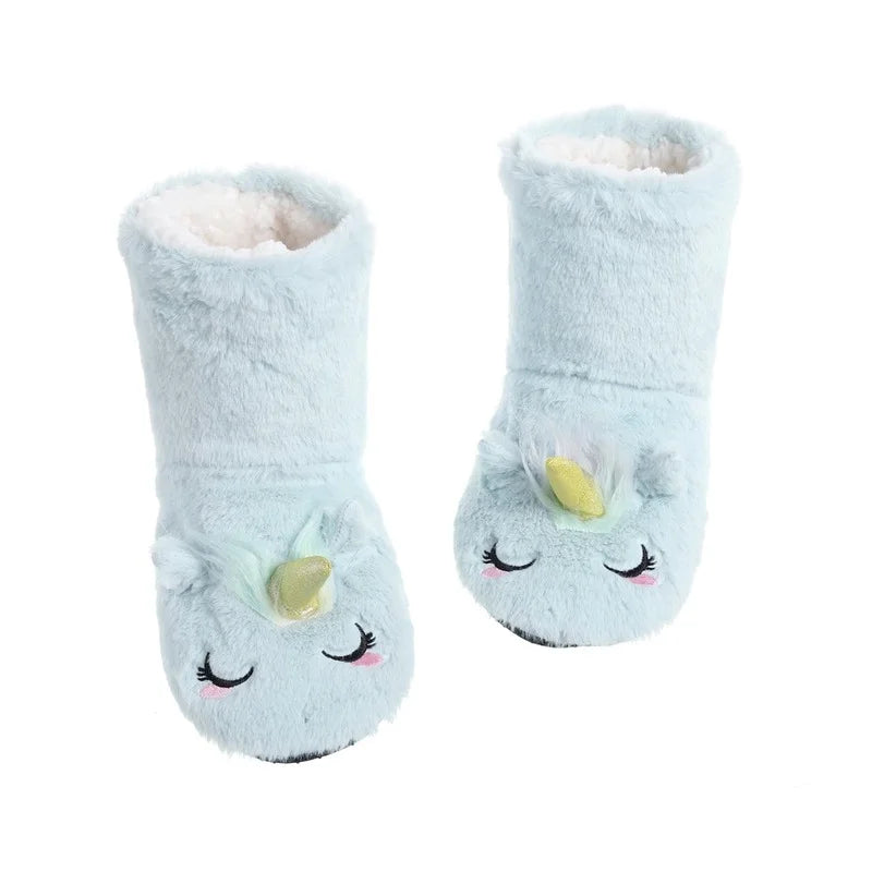 Unicorn Furry House Slippers