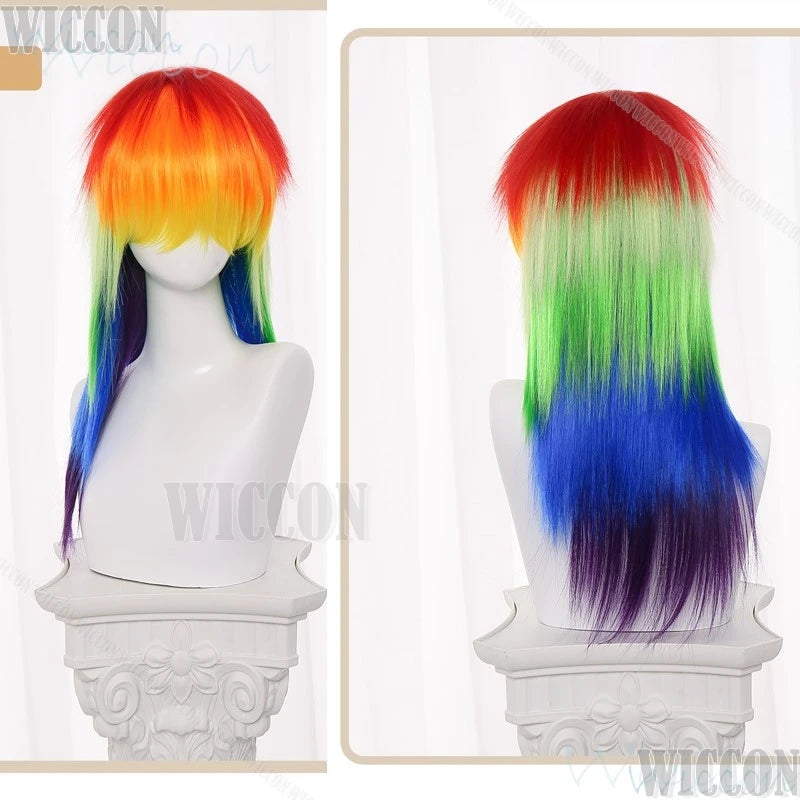 Anime Rainbow Dash Cosplay wigs and goggles