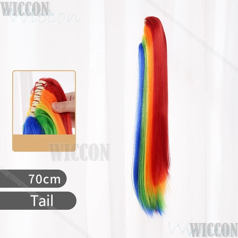 Anime Rainbow Dash Cosplay wigs and goggles