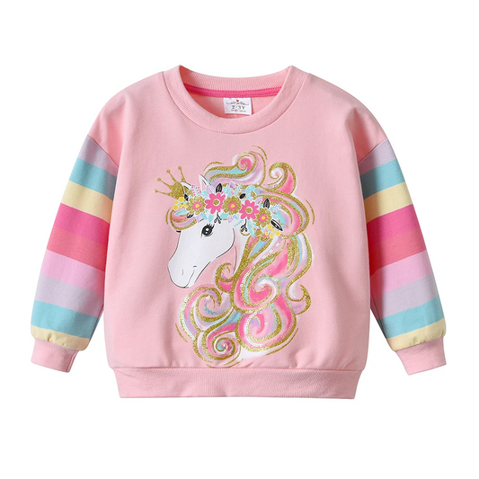 Girls Unicorn Pink Sweatshirt