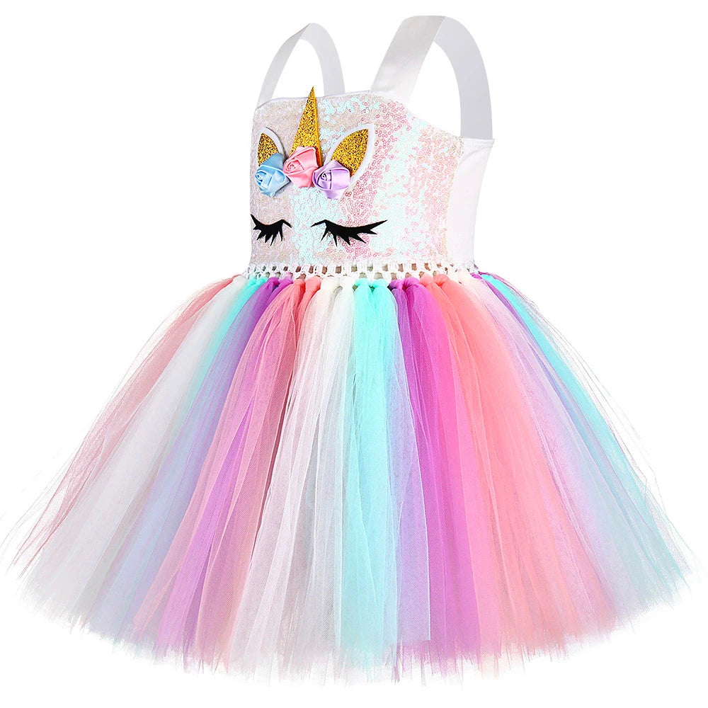 Pastel Sequins Unicorn Dress Costume