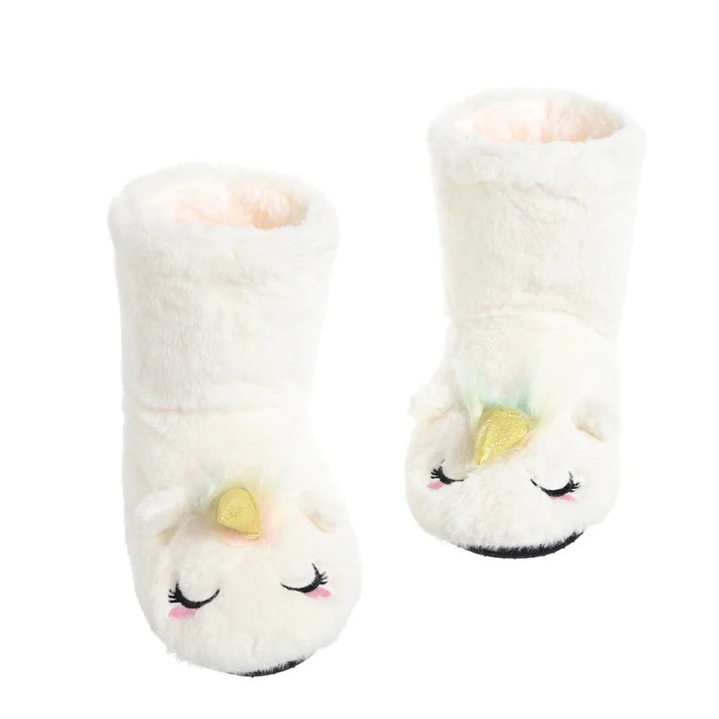 Unicorn Furry House Slippers