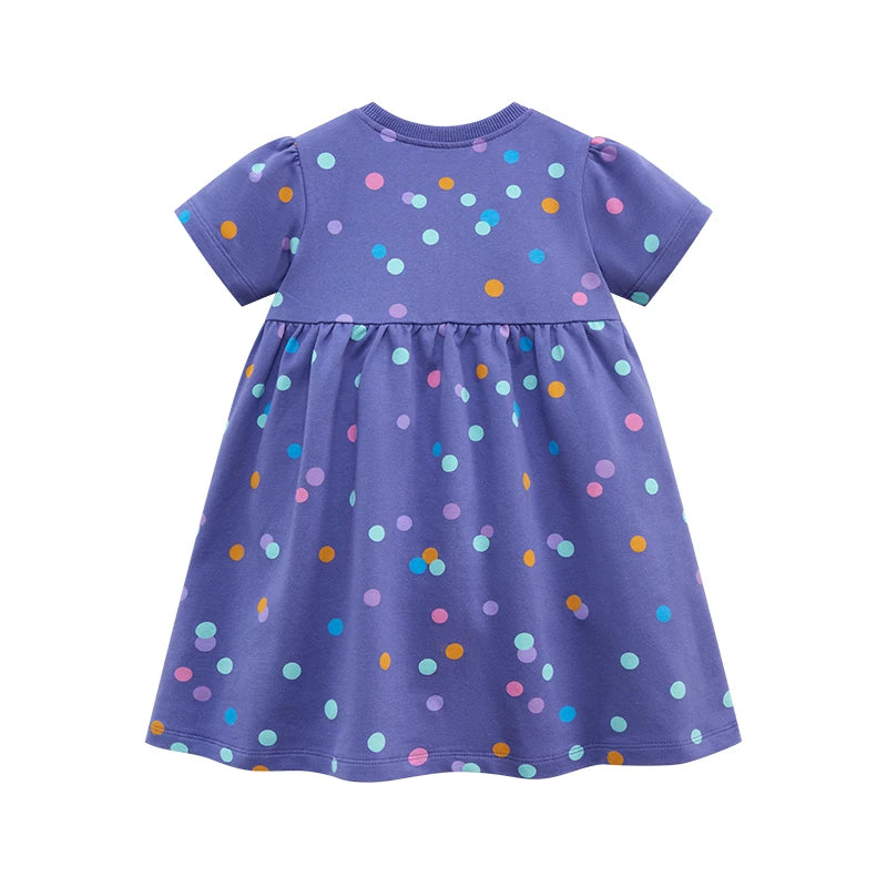 Girls Polka-Dot Unicorn Tshirt Dress