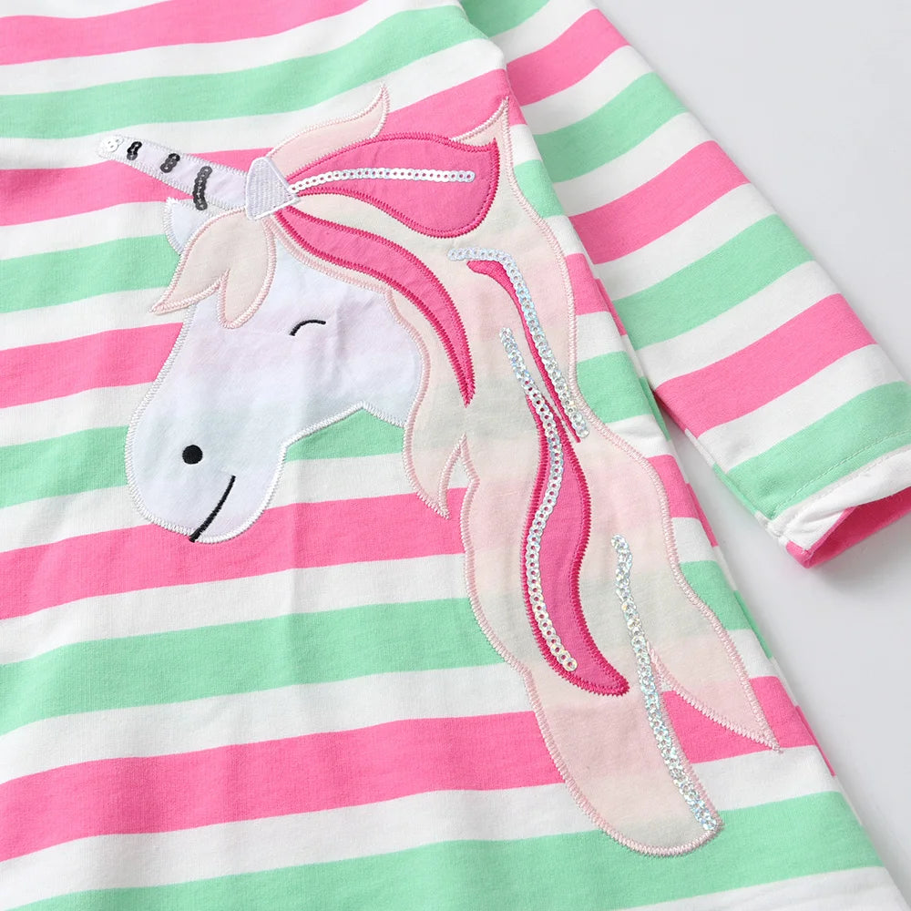 Girls Unicorn Hooded Dress