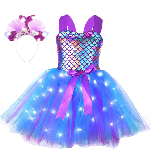 Light Up Mermaid Princess Dress Costume