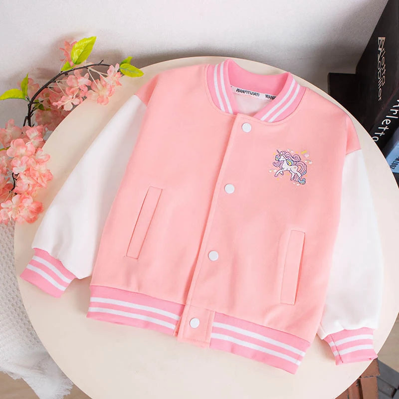 Girls Unicorn Varsity Jersey Jacket