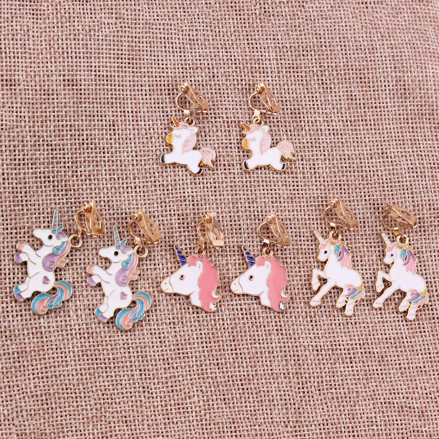 Girls Unicorn Clip-On Earrings