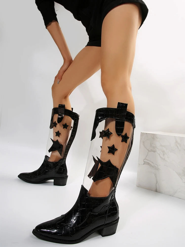 Unicorn Transparent Knee High Boots