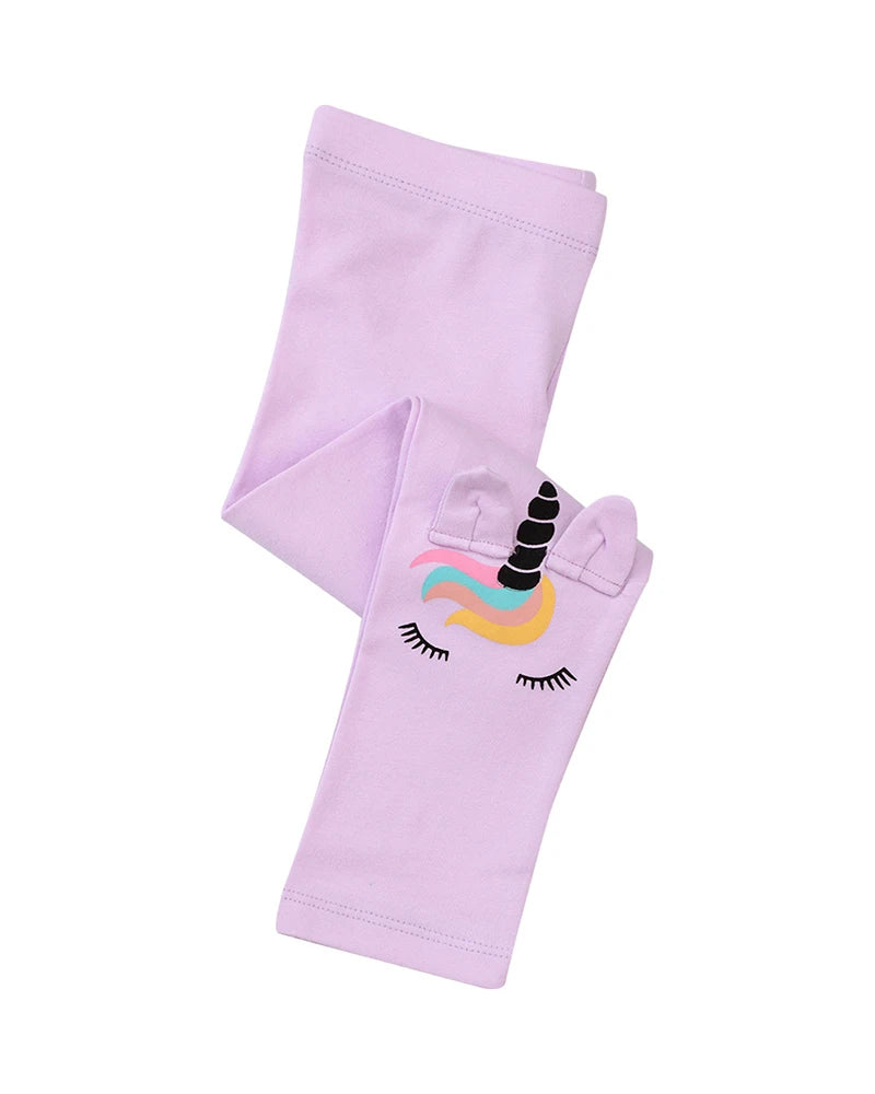 Girls Unicorn Knee Leggings