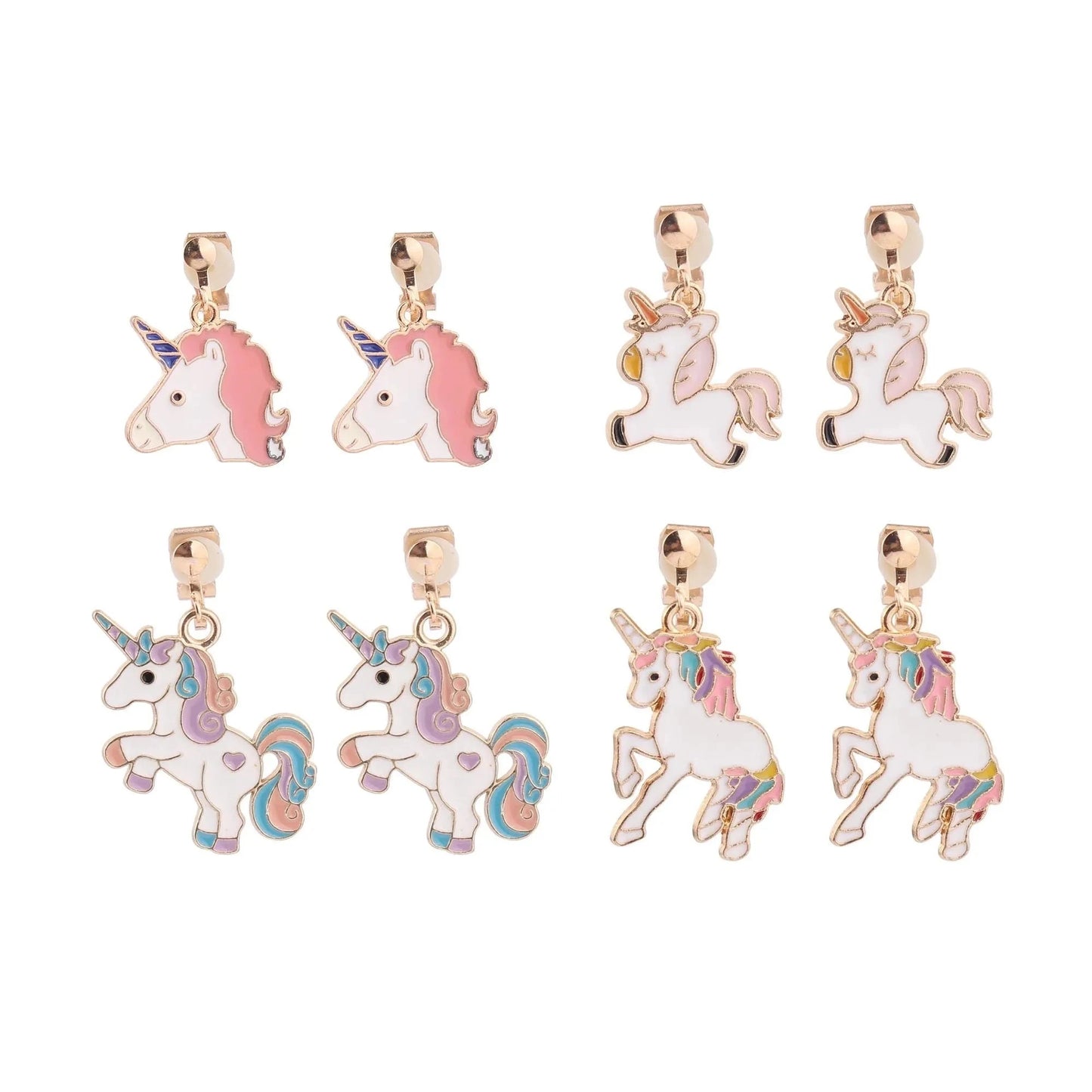 Girls Unicorn Clip-On Earrings