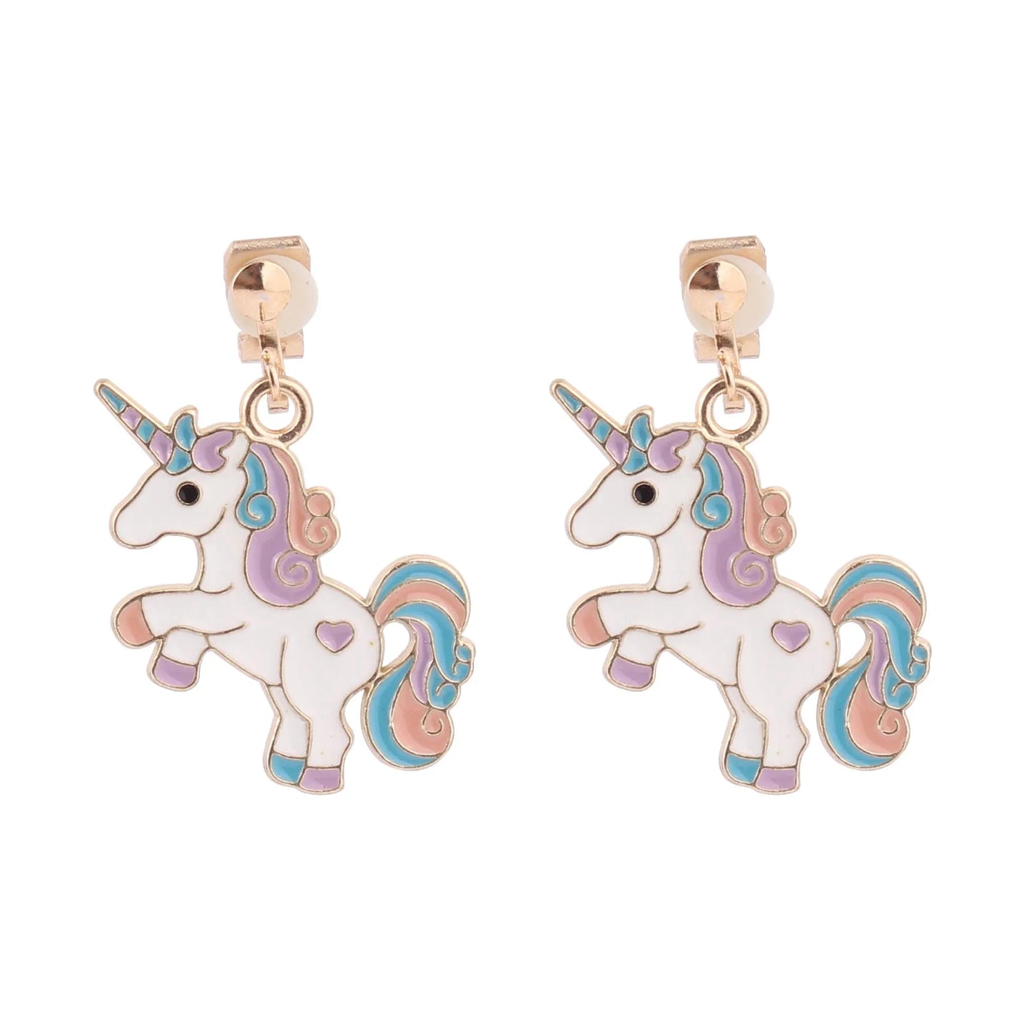 Girls Unicorn Clip-On Earrings