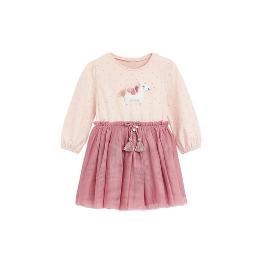 Baby Girls Unicorn Tassels Mesh Dress