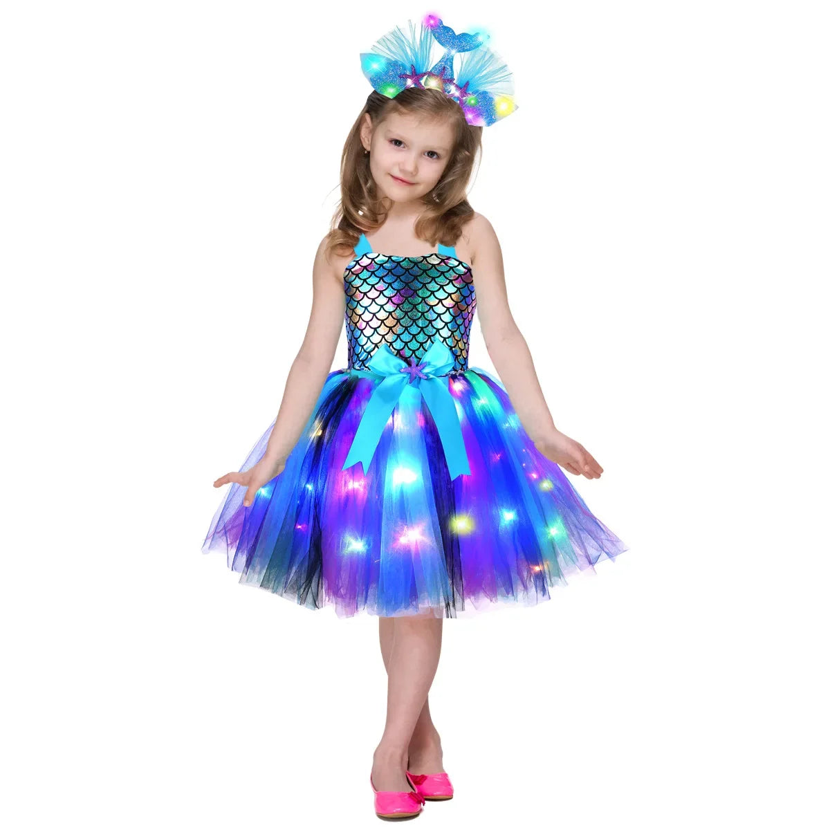 Light Up Mermaid Princess Dress Costume