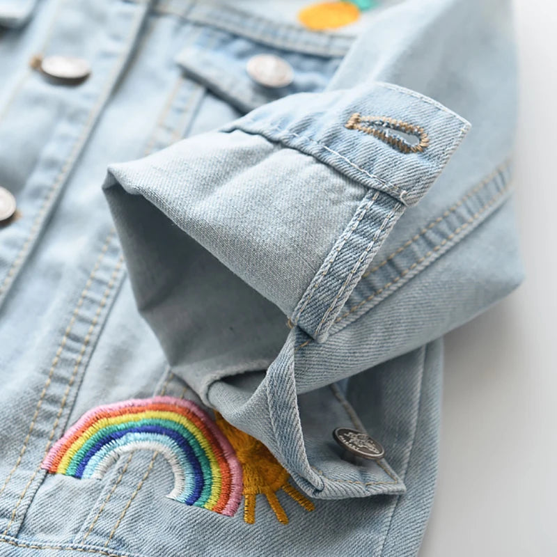 Unicorn Embroidery Denim Coat