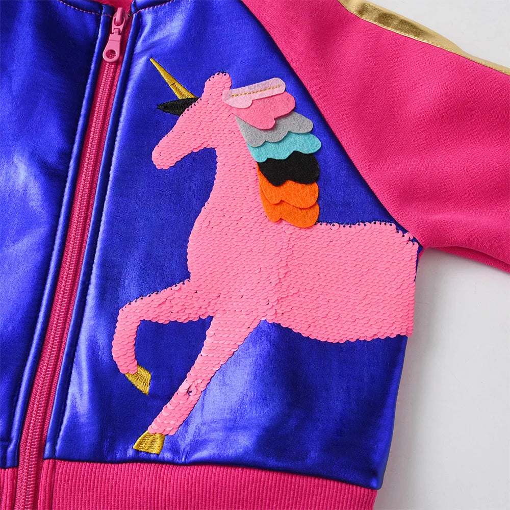 Girls Unicorn Sequined Jacket