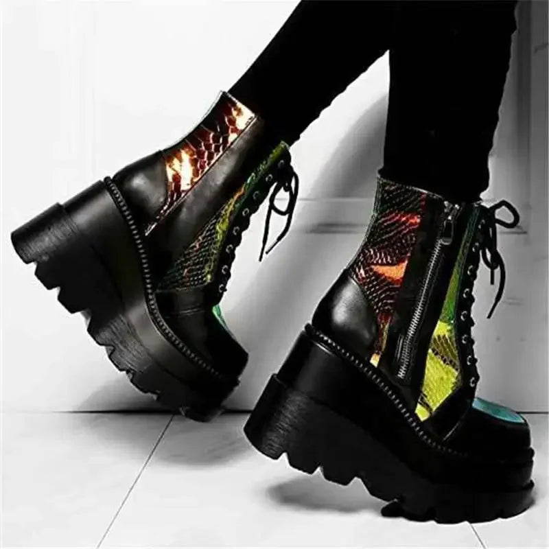 Iridescent Unicorn Core Platform boots