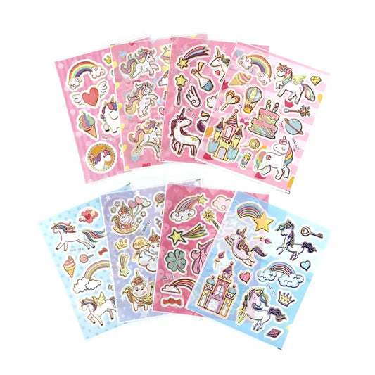 Kawaii Unicorn 8 Sticker Sheet