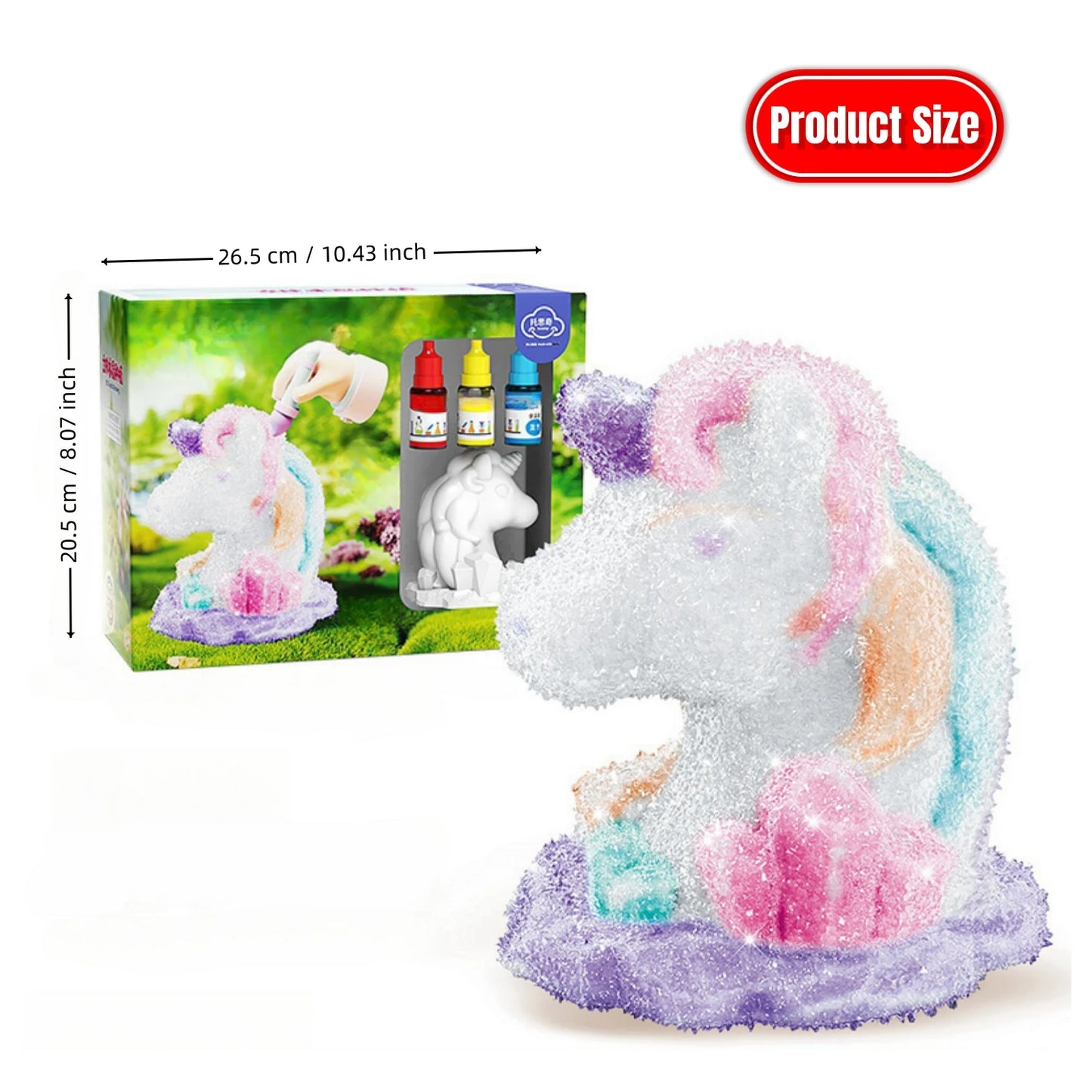 3D Unicorn Crystal Growing and Paint Craft Kit