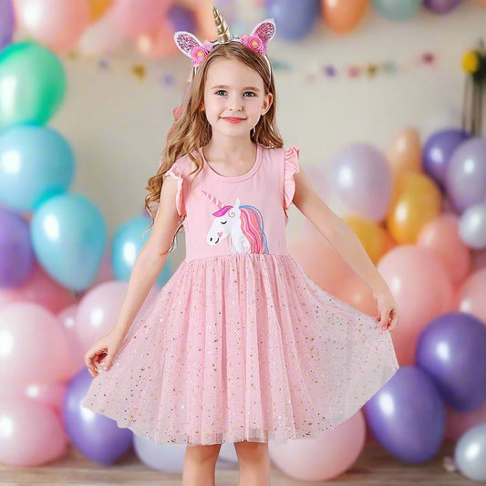 Girls Unicorn Sparkle Tulle Dress