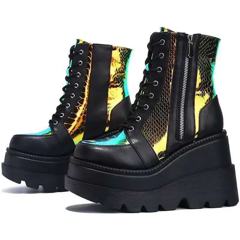 Iridescent Unicorn Core Platform boots