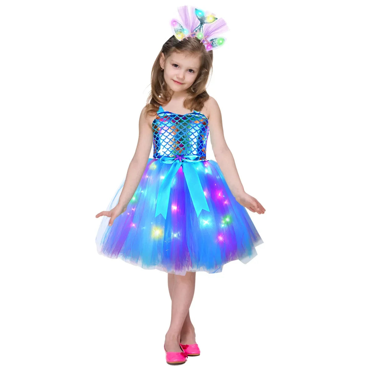 Light Up Mermaid Princess Dress Costume