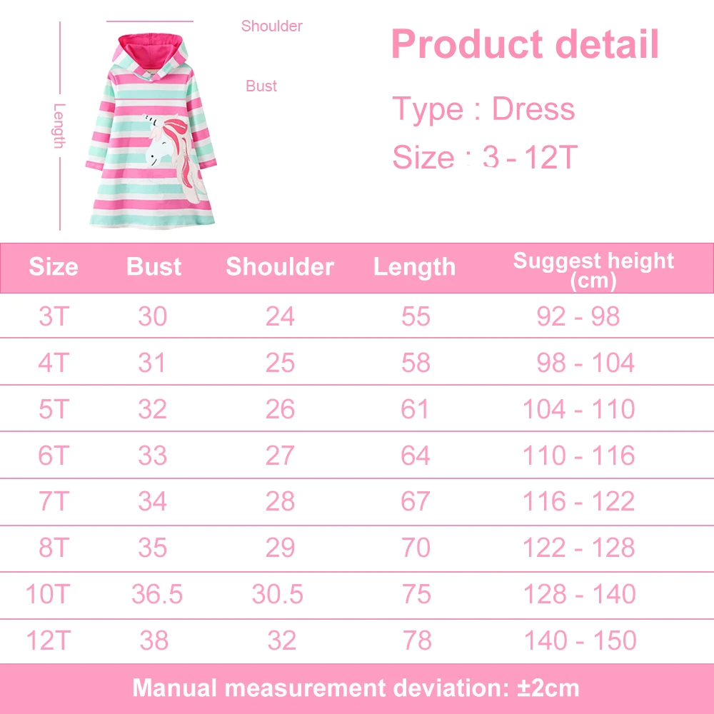 Girls Unicorn Hooded Dress