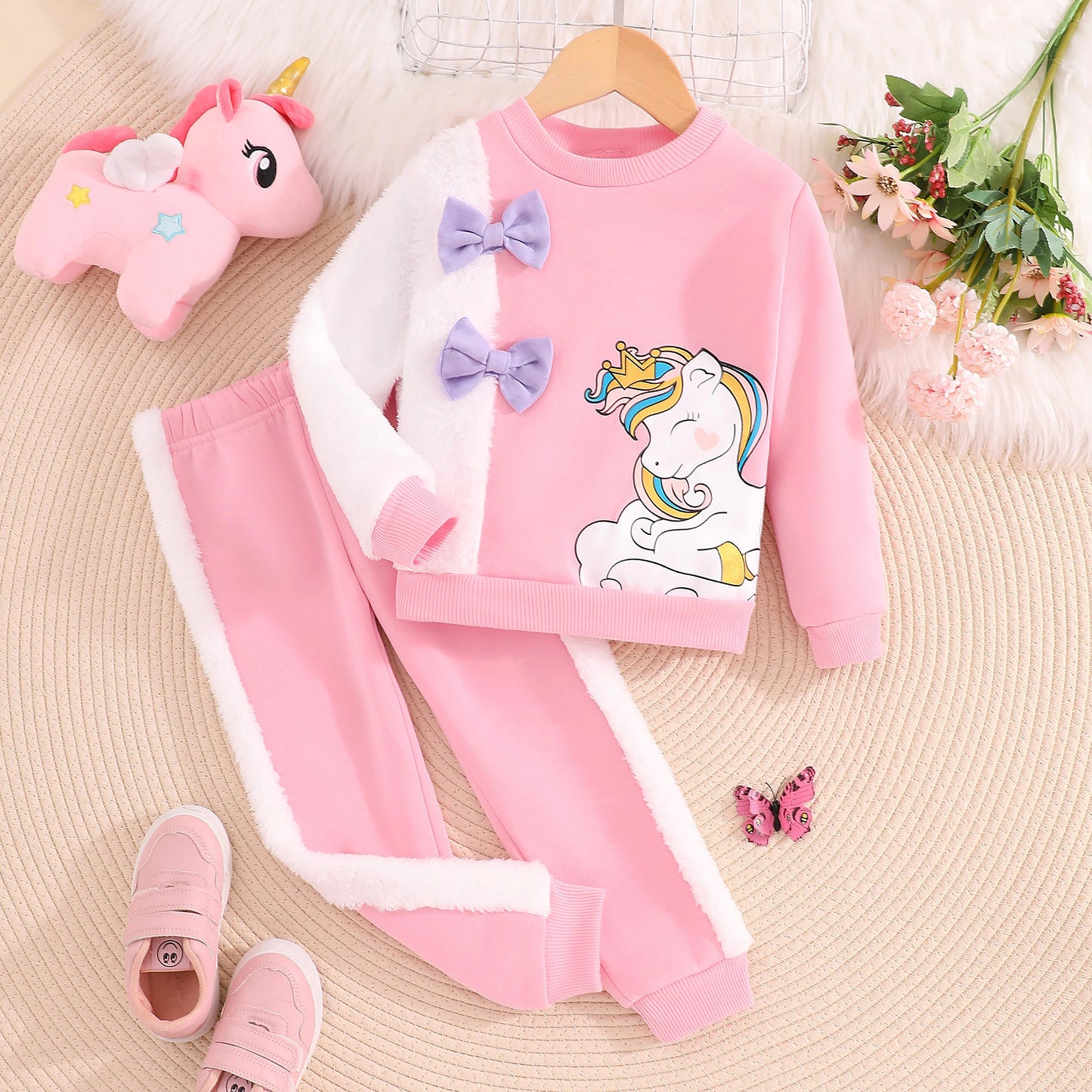 Girls Pink Unicorn Clothing Set