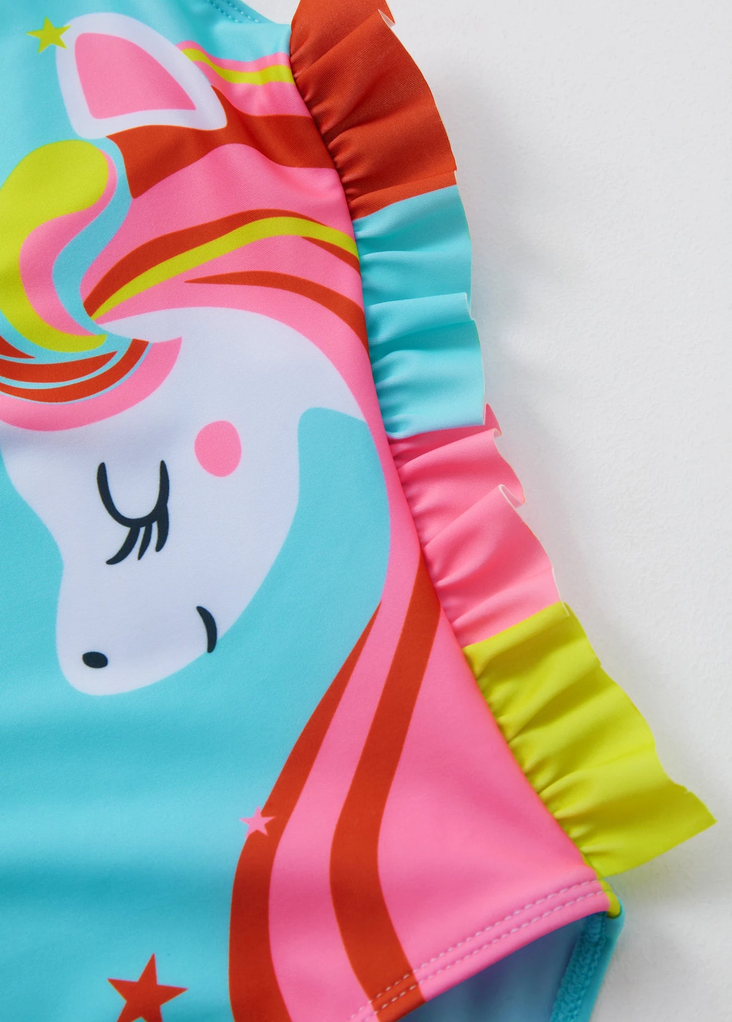 3~10Y Girls Unicorn Ruffle Swimsuit