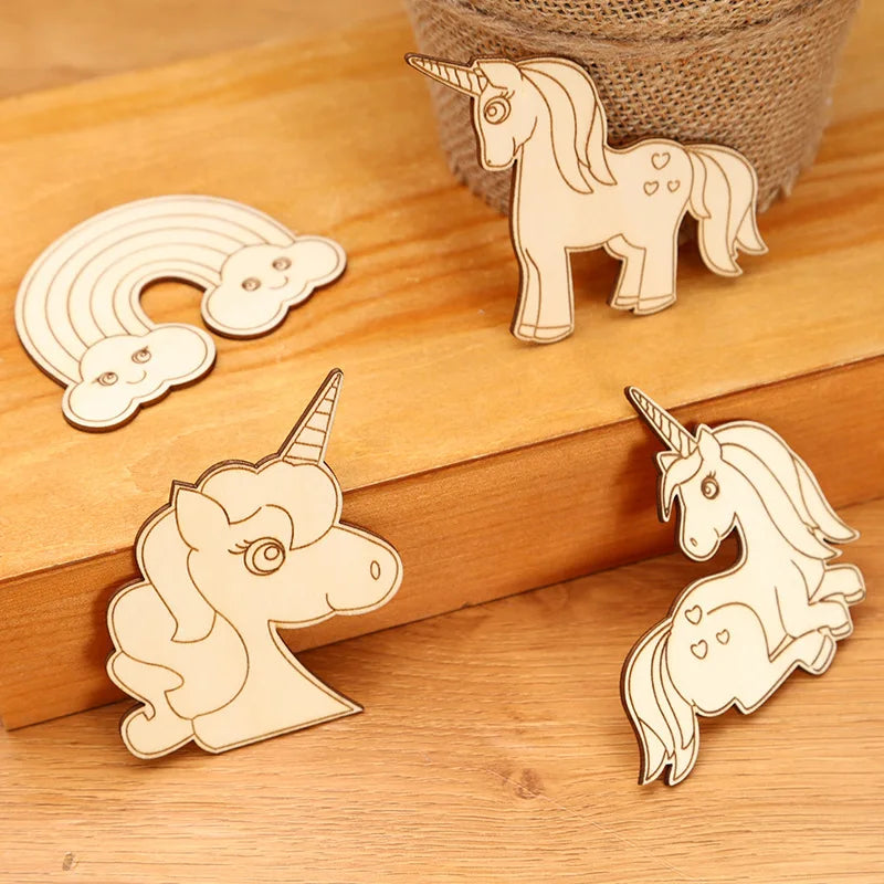 10pcs/set Unicorn Wooden DIY Painting Kit