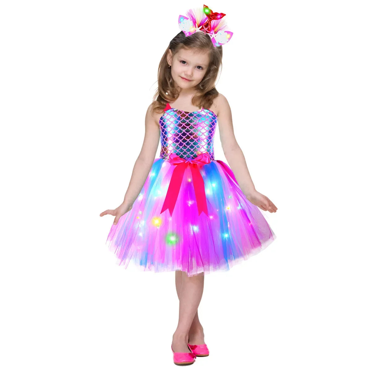 Light Up Mermaid Princess Dress Costume