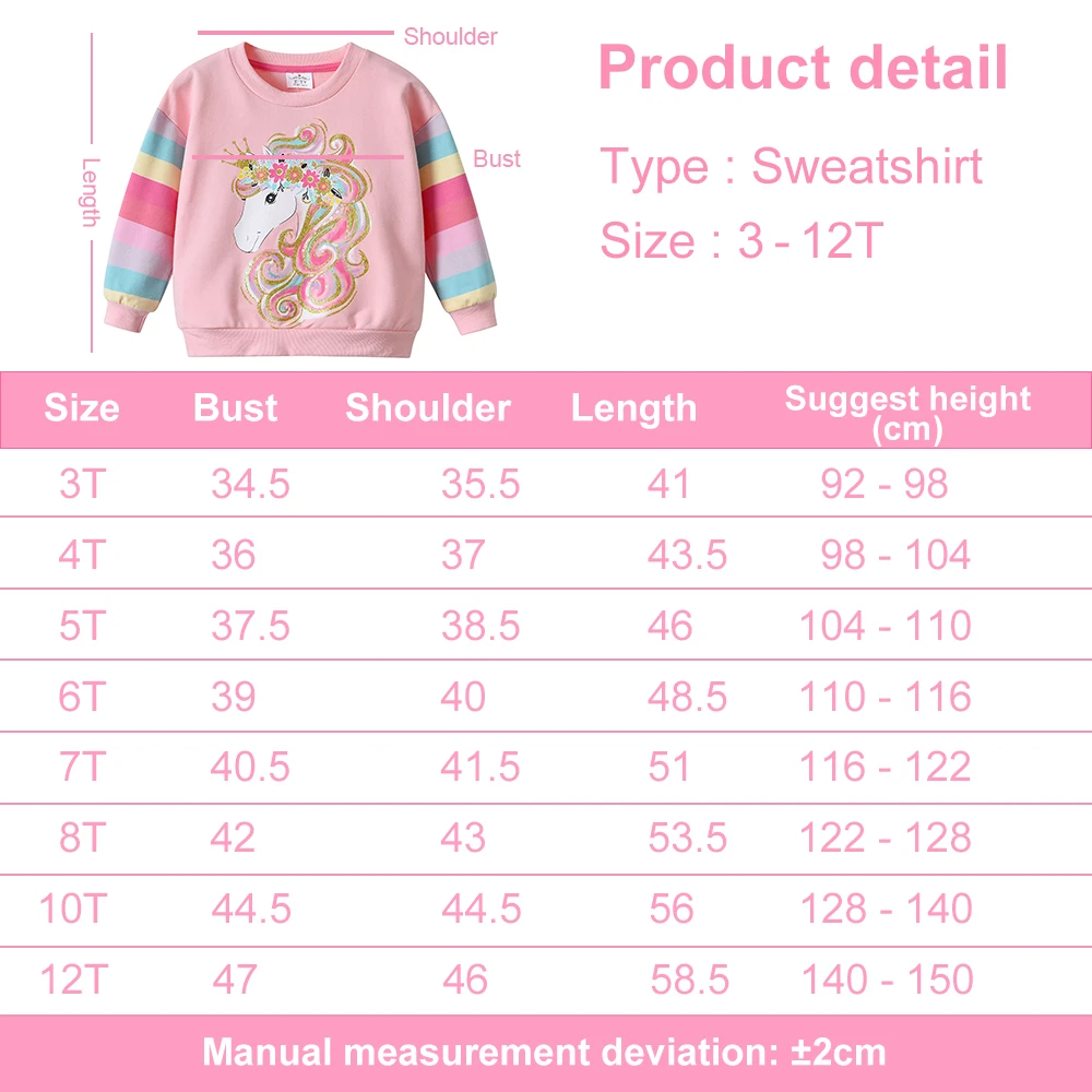 Girls Unicorn Pink Sweatshirt